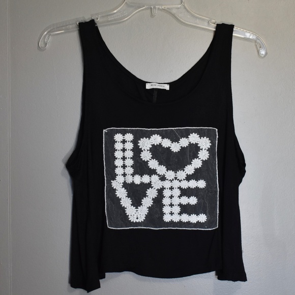 Bear Dance Tops - Bear Dance Love Open Back Graphic Tank Small